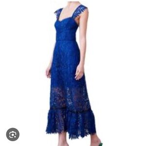 Royal Blue above the ankle lace dress